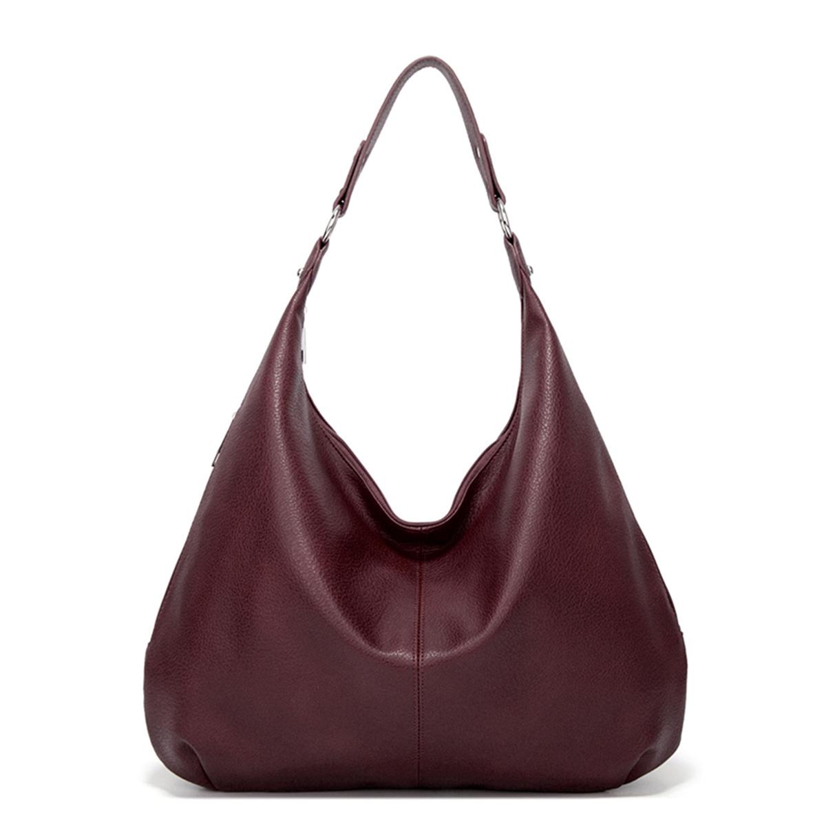 

Vintage Tote bag Women s summer new fashi bag Large capacity shoulder tote Soft leather underarm bag commuting everything бордовый