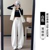 Navy Blue Sweatpants Women's New Autumn and Winter Velvet Small Casual Large Size Thin Fat Mm Wide-leg Pants