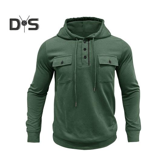 Toamnă, primăvară, pentru bărbați, top cu șnur, buzunare la piept, cu glugă, mâneci lungi, cu glugă, culoare pură, manșetă elastică, de lungime medie, sport casual