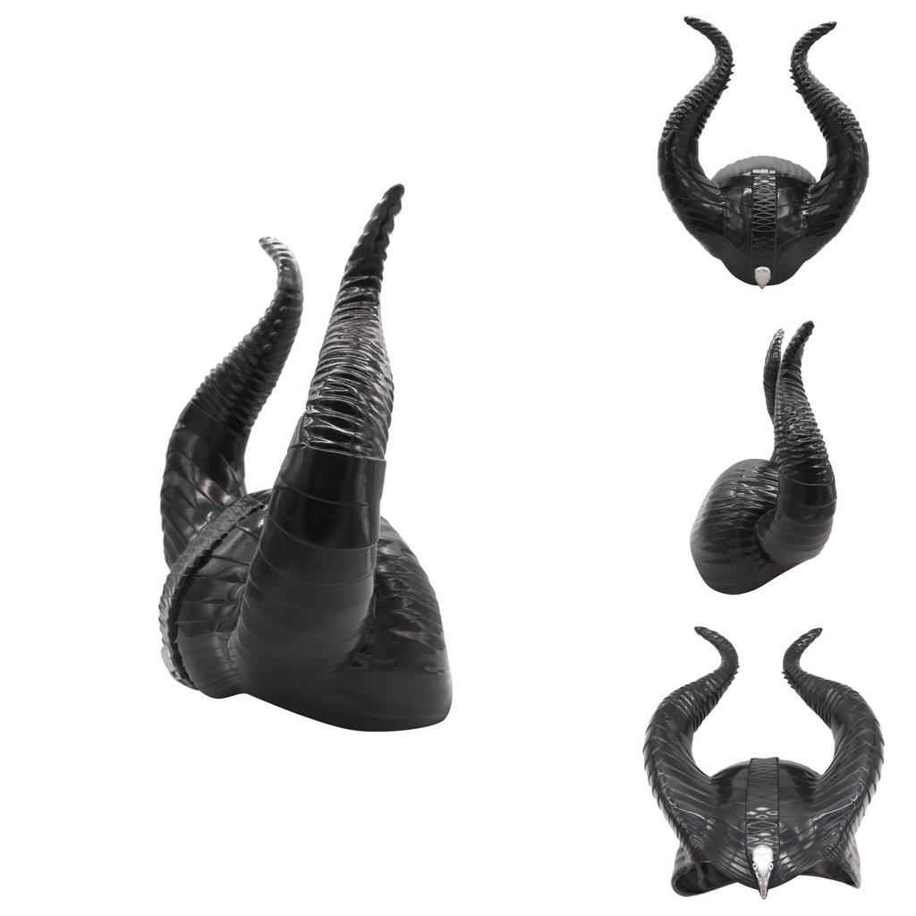 Urocza Maska Cosplay Czarownicy Maleficent 2 Władczyni Zła z Uderzającymi Czarnymi Rogami
