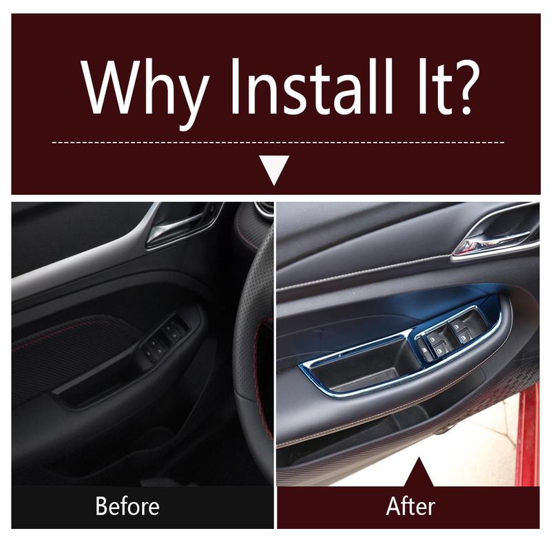 For MG ZS EV 2018 - Car Inner Door Window Glass Lift Button Switch Control Panel Frame Cover Trim Accessories Interior Kit