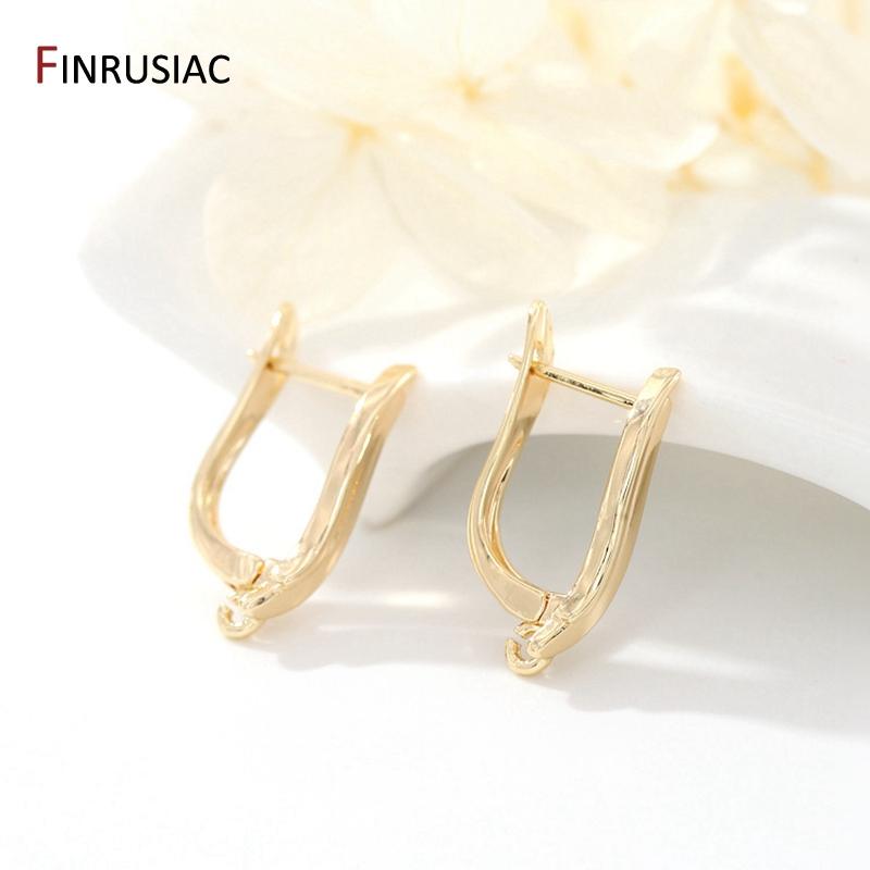 

Earring Making Supplies 14k Gold Plated Earring Hooks Earrings Findings Components DIY Jewellery Craft Wholesale 1 Pair