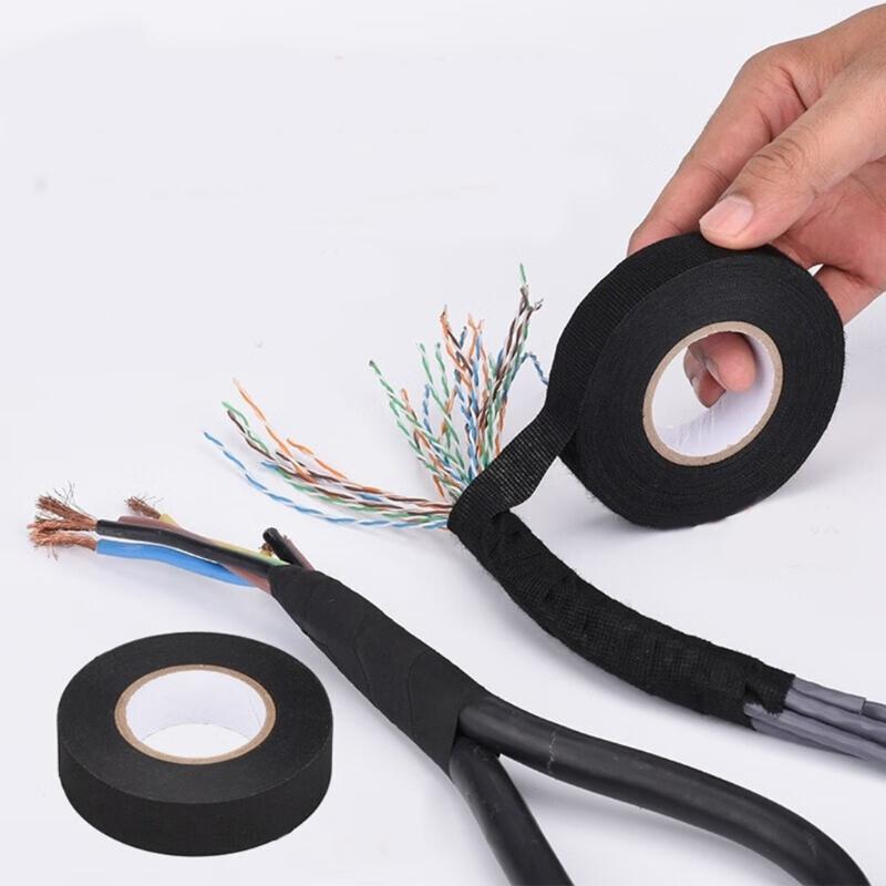 Wire Harness Automotive Cloth Tape Self-Adhesive Felt Cloth Electrical Tape Heat Resistant Harness Tape Easy to Use