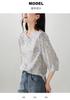 New Chinese style printed shirt for women in the spring of 2026, versatile commuter shirt with seven quarter sleeves