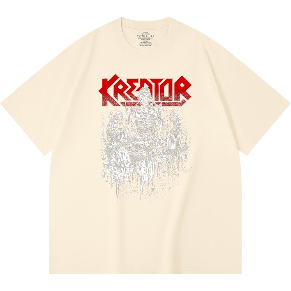 230 g/m² 100% Bavlna T-shirt Heavy Metal Rocková Kapela Tisk Populární Hudby Unisex Těžký Bavlněný T-shirt