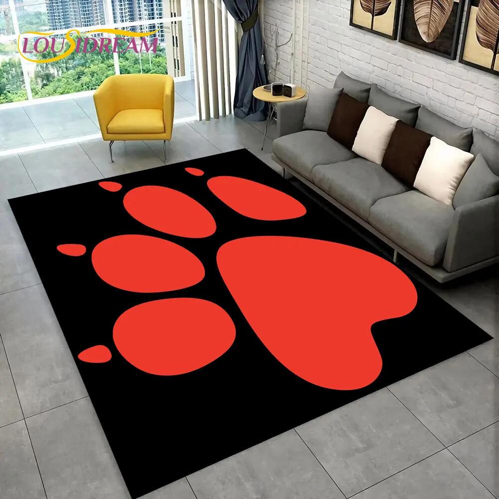 Domácí mazlíčci Footprint Sole Series 3D Area Koberec Velký,Koberec do obývacího pokoje Ložnice Pohovka Rohožka Dekorace,dětská protiskluzová podložka na podlahu