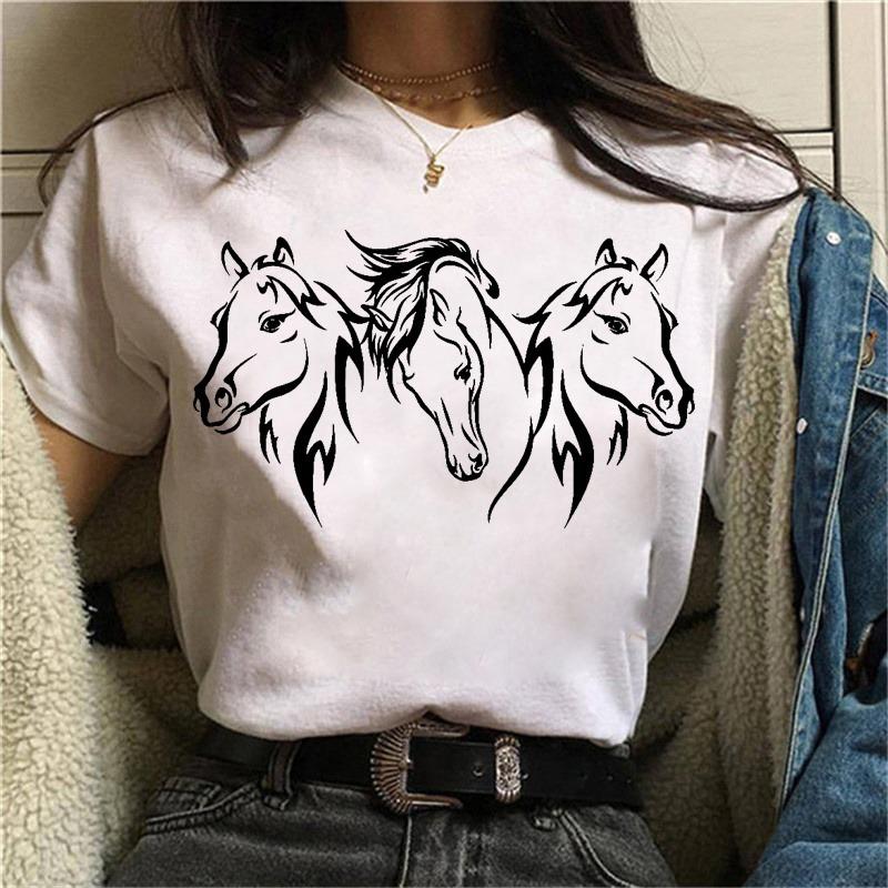 Cartoon Chicken Print T-Shirt Casual Short Sleeve Top For Spring & Summer Women's Clothing