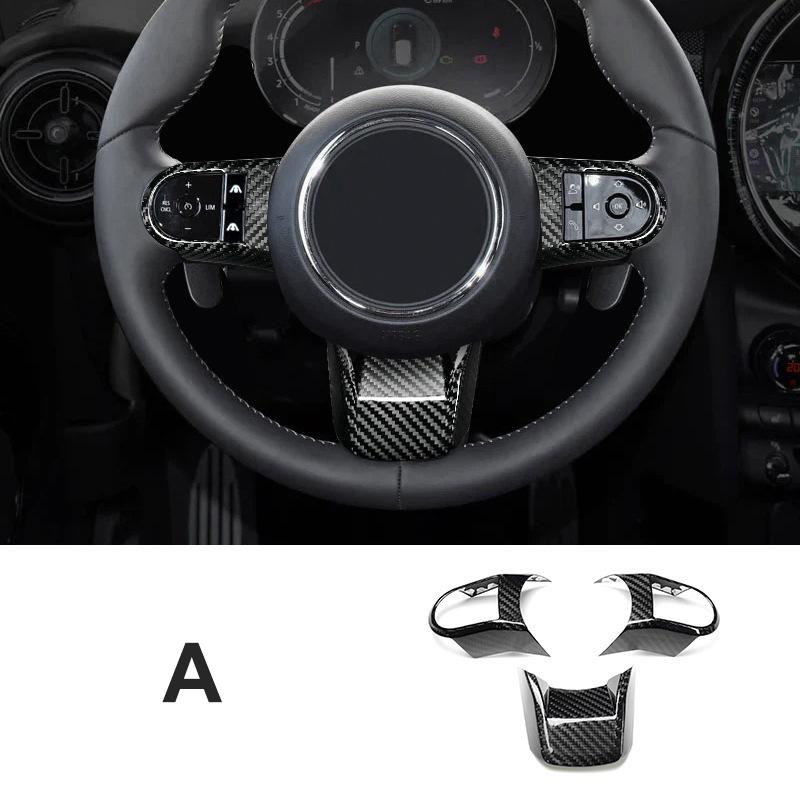 For BMW MINI Cooper S F54 F55 F56 F57 F60 2022 2023 Car Steering WWheel Carbon Fiber Decorative Cover Car Interior Stickers