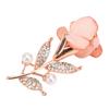 Rosa Rosenbrosche Modisch Elegant Schön Strass Stoff Hochzeitsbrosche Anstecknadel für Weinparty