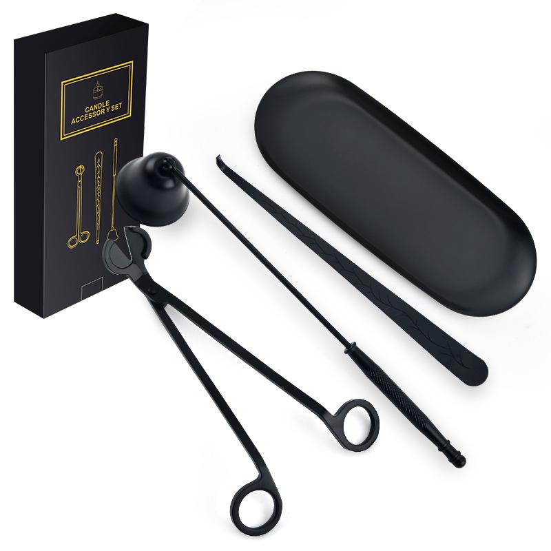 Kerzenlöscher Werkzeug Schwarzes Metall Kerzenlöscher Kerzendocht Trimm Schere/Haken/Kerzentablett/Kerzenpflege Werkzeug