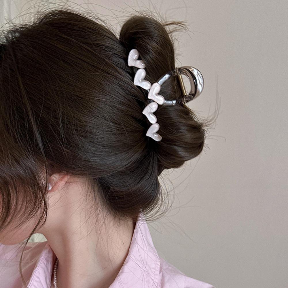 Simple temperament, jelly love, grab clip design, large shark clip, elegant back head hairpin, hair accessories