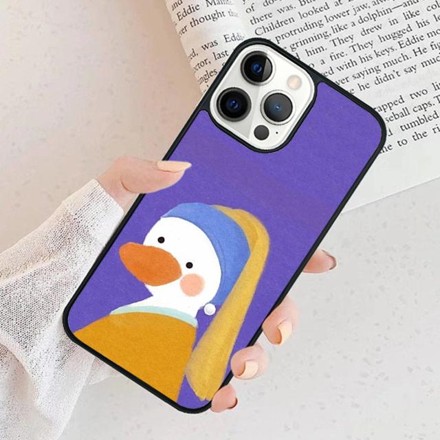 Cartoon Cute Animal Duck Phone Case For iPhone 17 Air 15 16 Cover 11 13 14 Pro Max 12 Plus Max Fundas