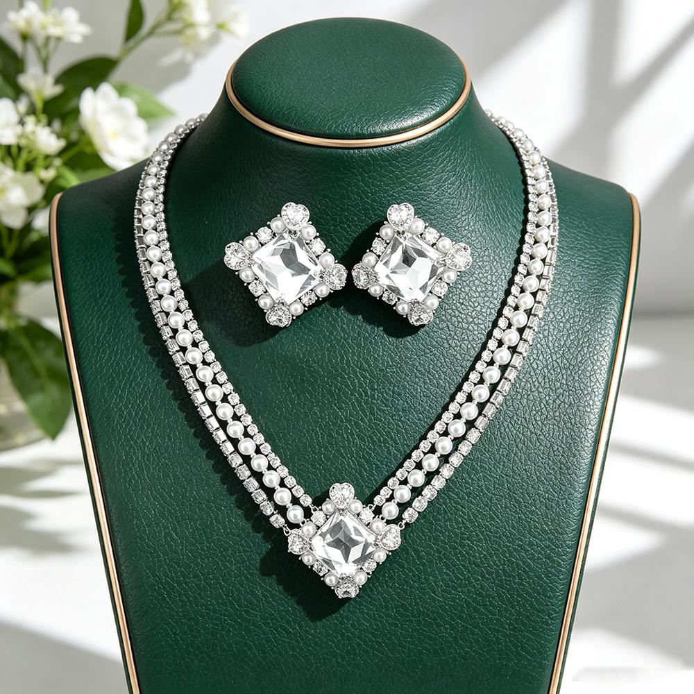 G377C Fashion Necklace Earrings Jewelry Sets for Women Zircon Crystal Dubai Bridal Wedding Party High Quality New Shiny Luxury