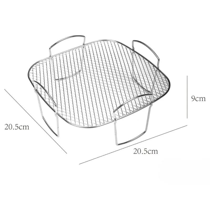 Air Fryer Stainless Steel Rack Layer Dehydrator Rack Kitchen Air Fryer Toast Food Holder Stand Cooking Baking Tools New