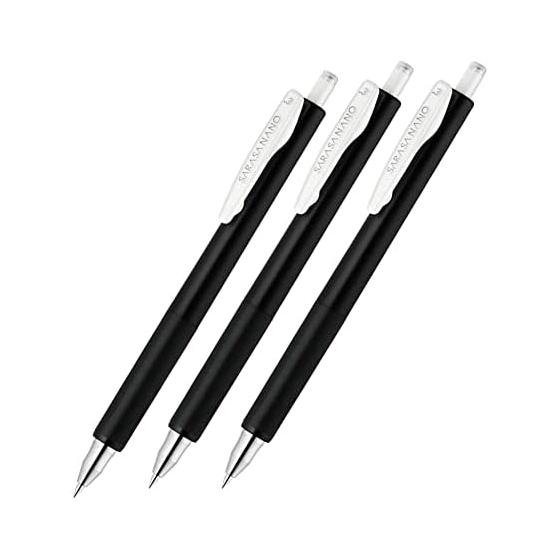 Гелевая шариковая ручка Zebra Sarasanano 0,3 мм Черный Набор из 3 шт. JJH72-BK3-AZ