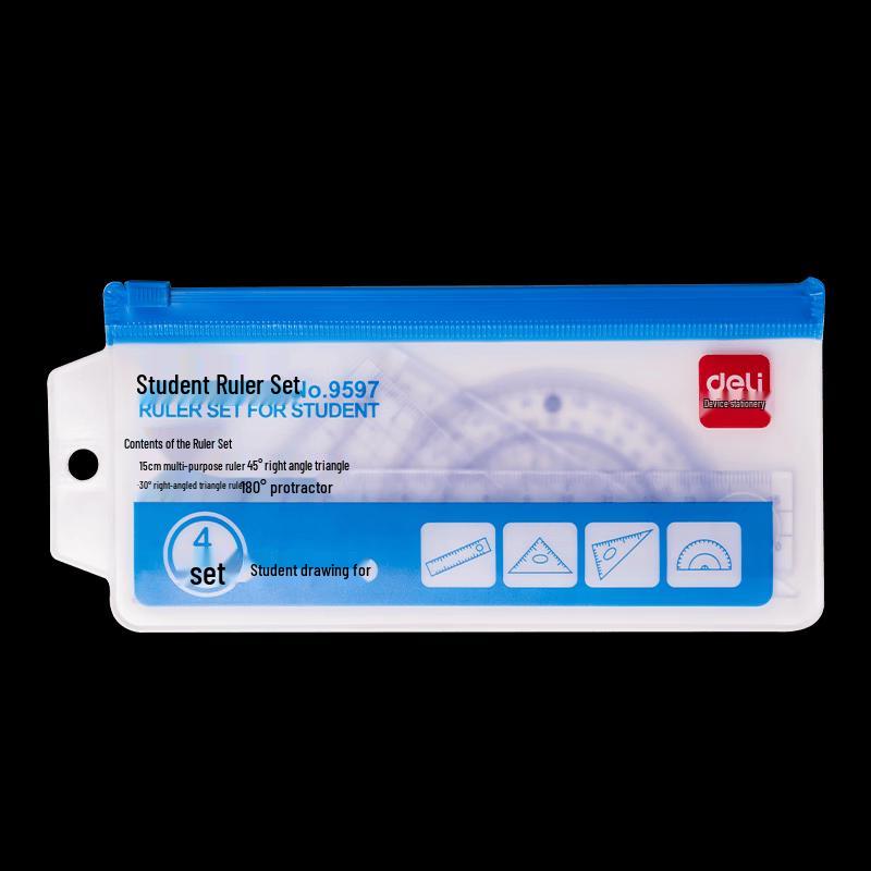 Deli Student Geometry Ruler Set