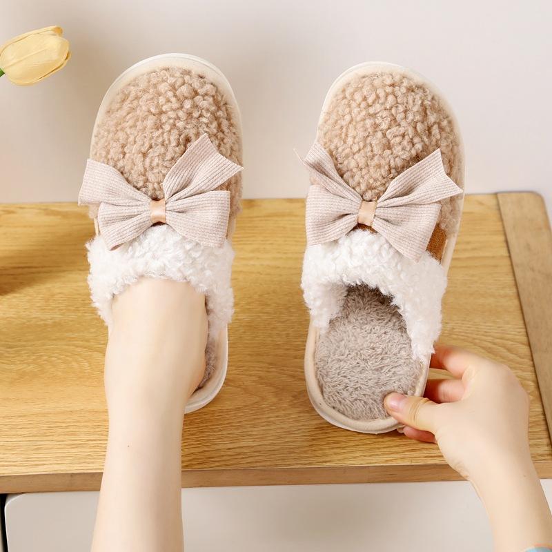 Cotton slippers women's men's thick bottom non-slip autumn and winter velvet outer wear home warmth student dormitory couple slippers men
