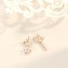 Rose Gold Plated Star and Moon Fringed Stud Earrings Female Korean Version Simple Creative Light Luxury Earrings Ear Jewelry