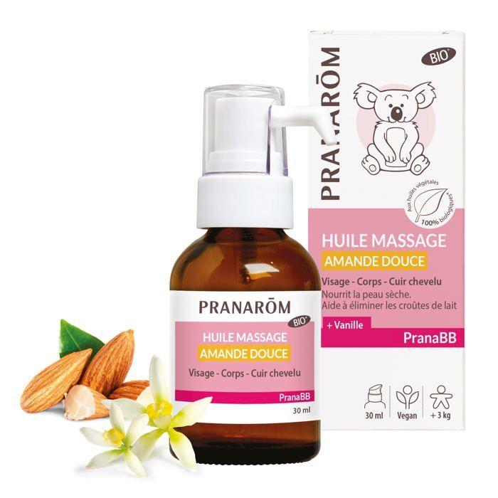 Huile de massage - Pranarom - PranaBb - Amande douce bio - 30ml - Pour bébé