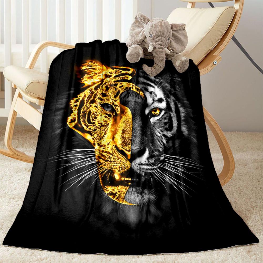 Tiger And Roses Blanket Suitable for Offices, Travel, Living Rooms Also a Good Gift for Friends and Family Suitable for All Seasons.