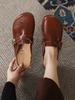 Spot Korean version of retro leather bag head half drag women 2024 new simple and versatile comfortable thick-soled soft-soled Boken shoes
