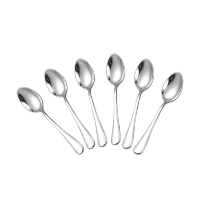 Pack Of 6 Stainless Steel Coffee Spoons Rustproof Mini Stirring Spoons For Kitchen Dining And Afternoon Tea Party Use серебряный
