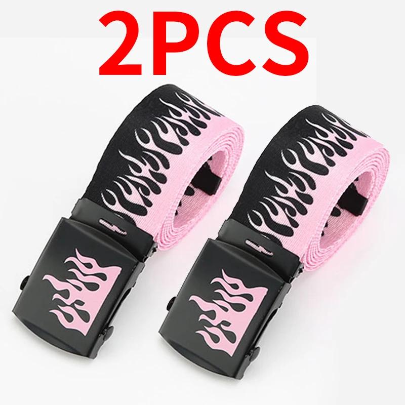 Punk Flame Belt - Trendy Hip-hop Street Bad Boy Personality Decoration Durable for Both Men and Women Trendy Eyelet Belt