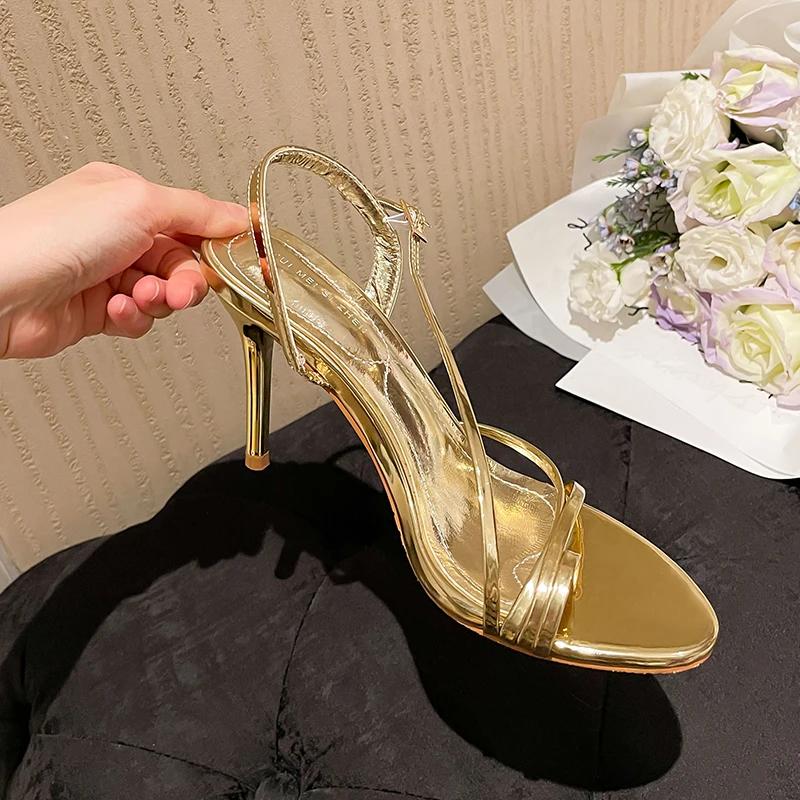 Summer Luxury Women's Sandals Fashion Banquets Wedding Bridal Shoes Ground Clip Toe Slim Heel High Heel Sandals