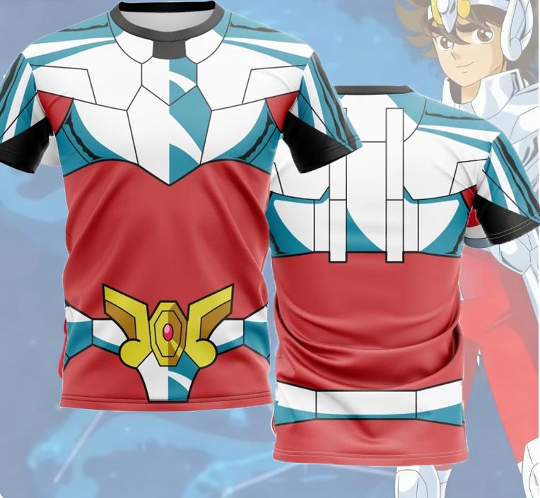 Anime Saint Seiya Pegasus Cosplay 3D Children's T-Shirt Fashion Cool Daily Unisex T Shirt Street Personality Y2k Tops Summer Clothing