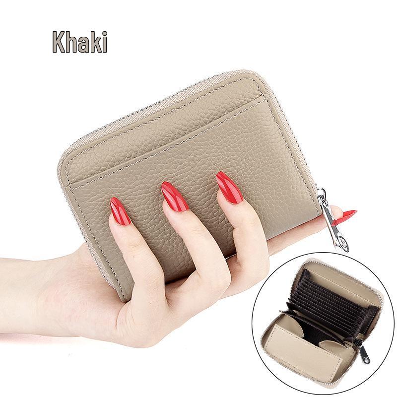Japanese RFID Anti-Skimming Accordion Wallet: Large Capacity Genuine Leather Card Holder & Coin Purse