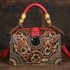Vintage Luxury Handbag Handmade Leather Carved Women Bag Versatile Female Shoulder & Crossbody Bags