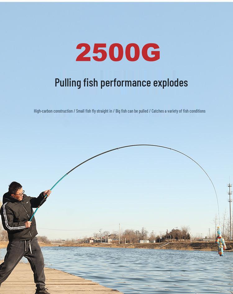 Ultra-Hard Carbon Shore Fishing Rod with Large Guides, No. 4, Dual-Purpose for Hand or Sea, Smooth Float Design