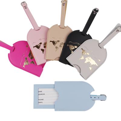 Push-Pull-Stil Business-Gepäckanhänger Versteckter Flugticket-Kofferanhänger Set Leder Doppellagig