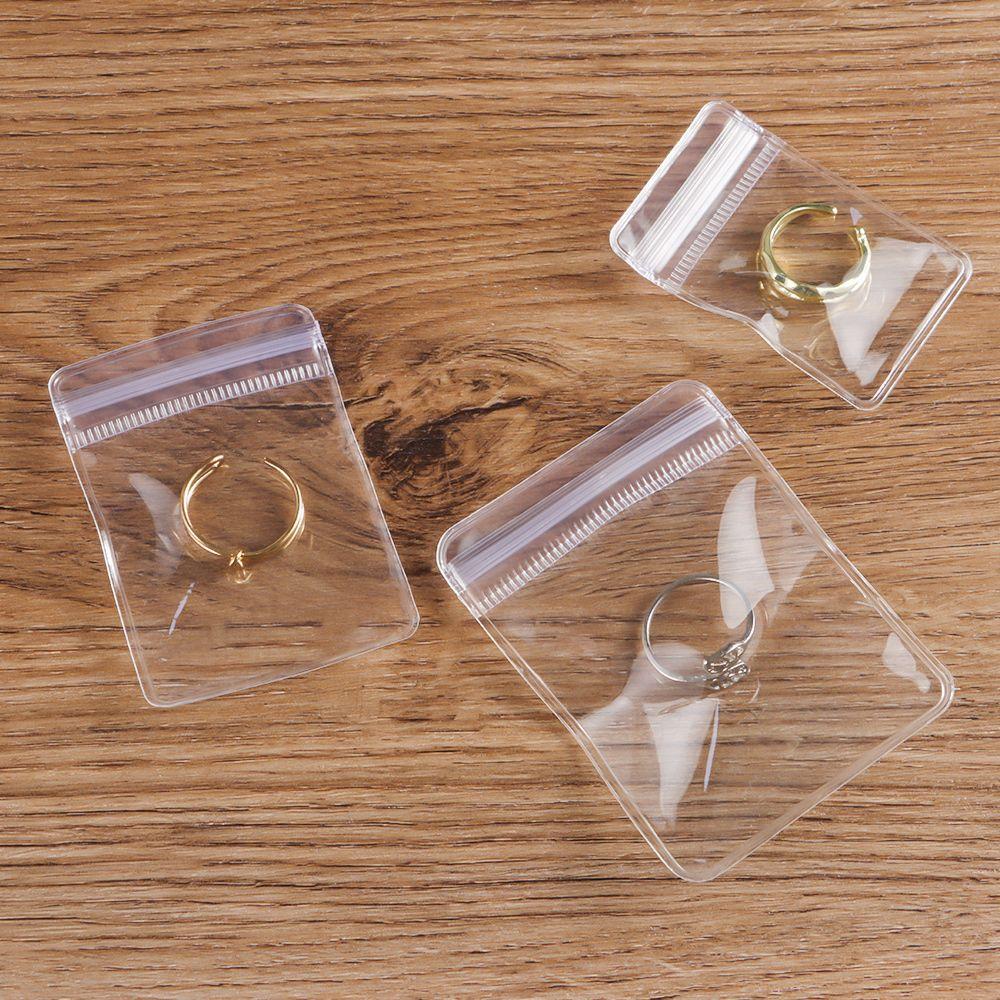 100Pcs New PVC Plastic Self Sealing Bag Transparent Dustproof Zip Lock Bags Reclosable Jewelry Bag Necklace Bracelet Ring