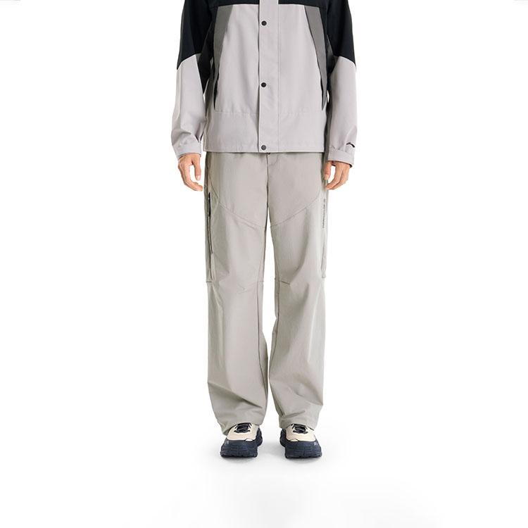 Li Ning Outdoor CF Tracing Softshell Outdoor Pants Men's Cooking Smoke Gray AYKW115-2