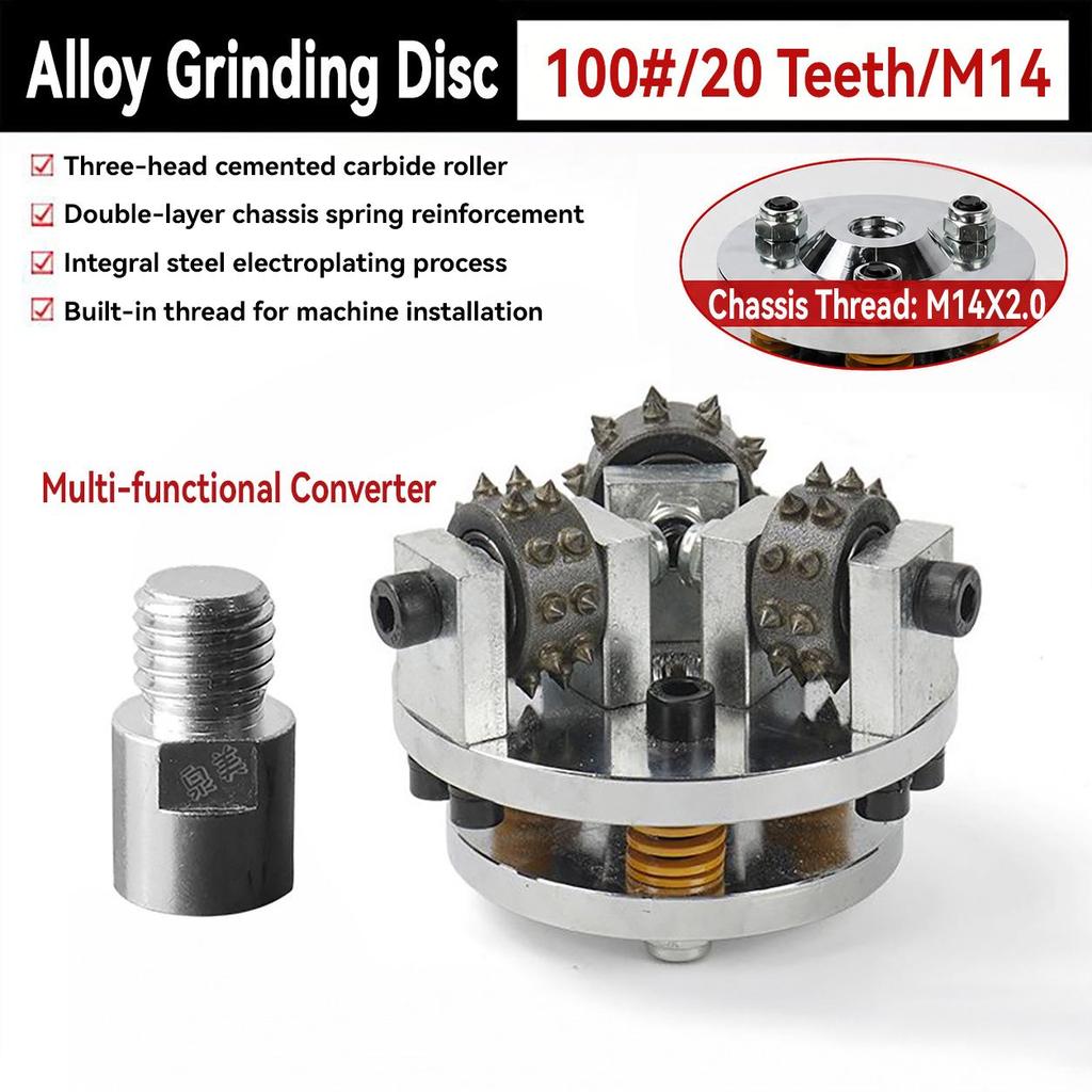 Lychee Surface Bush Hammer Wheel, 4" 20-Tooth & 5" 30-Tooth Grinding Disc for Angle Grinders