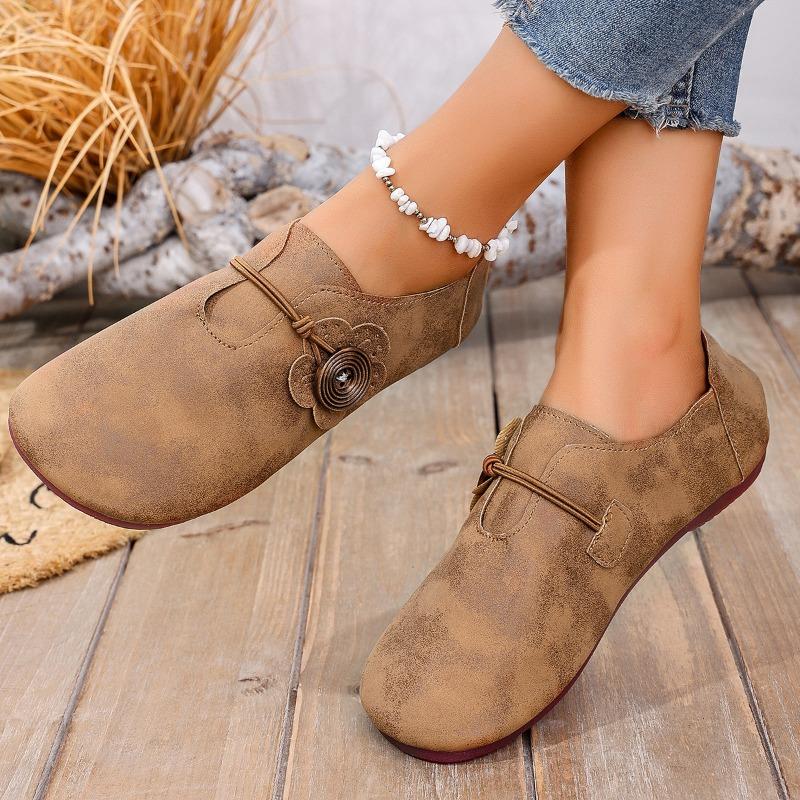 Large Size Flat-bottomed Casual Single Shoes for Women's Spring and Autumn New Flat-bottomed Round Head Shallow Mouth Doudou Women's Single Shoes