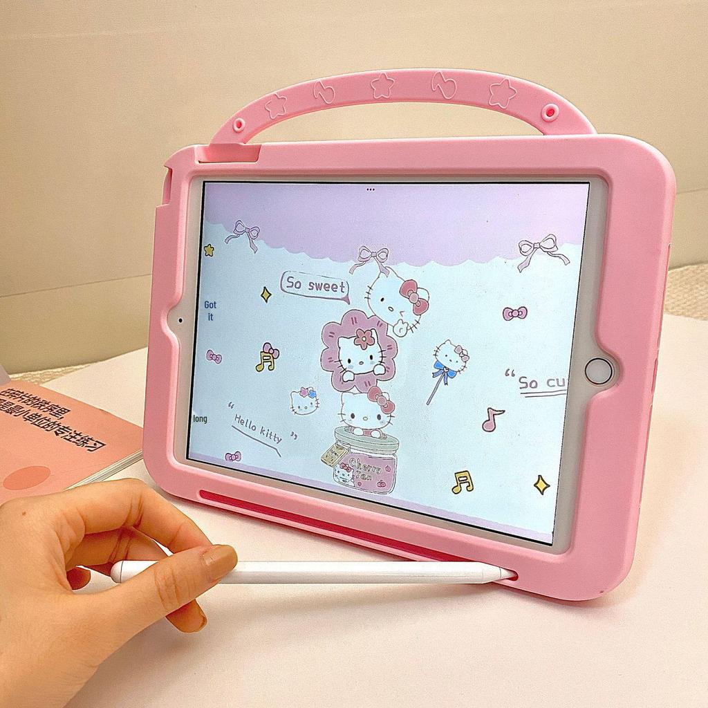 Hello Kitty Cartoon Stand Case for iPad Air 11th Gen & Samsung A9 Plus Tablet