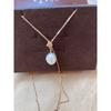 Used Agete K10 Y-shaped Necklace Pearl Necklace