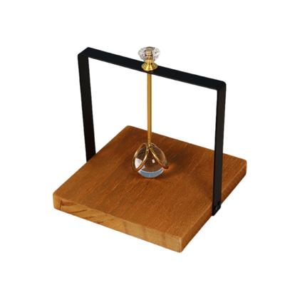 Creative Metal Napkin Holder Light Luxury with Handle Tissue Storage Box Square Base Wooden Tabletop Tissue Rack Living Room