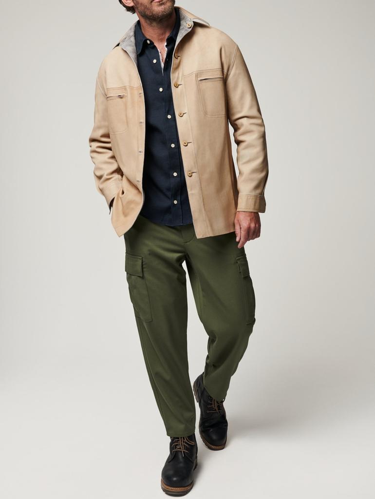 Autumn and winter PU leather double-sided wearable single-breasted lapel suede shirt jacket
