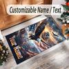 American Patriotic Theme Crystal Velvet Rug Personalized Custom Name Text Soft Floor Mat Home Decor