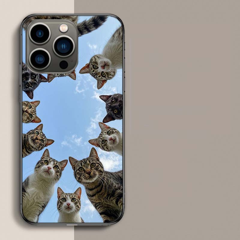 Kat Vakantie Telefoonhoesje Voor Iphone 17 Air 15 Pro 14 Plus 16 Pro Max 17E 16E 12 13 Mini 11 Cover Schattige Fundas