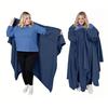 Wearable Blanket for Women Men Soft Plush Blanket with Pocket Sleeves Warm Couch Bed Blanket for Dorm Bedroom Flights