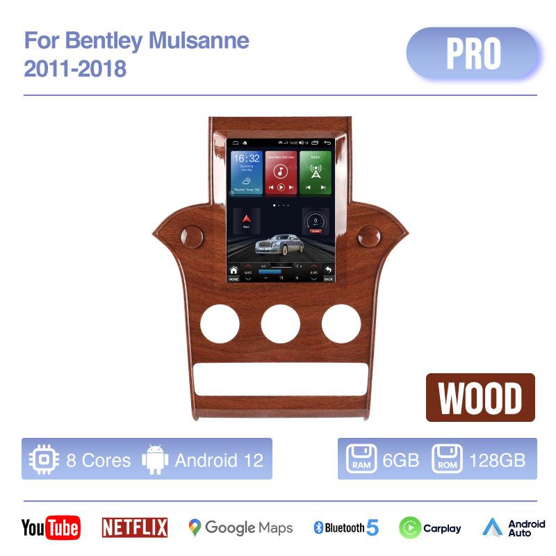 10.4 Inch Android12 MediaCarPlayer For Bentley Mulsanne 2011-2018 GPS Navigation 8Core 8+256G CarPlay 4G 360Camera