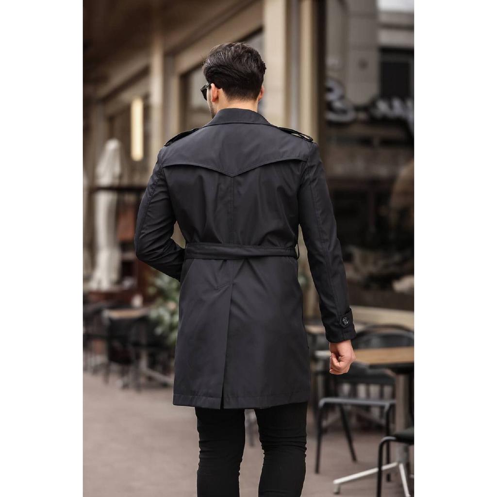 Men's Premium Epaulette Trench Coat Topcoat