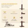 Floor To Ceiling Cat Tree 230-260cm Height Adjustable, 5-Tier Cat Tower with Scratching Posts, Hammock, Perches