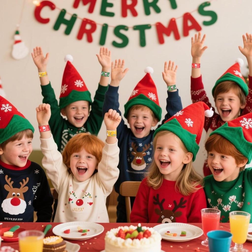 6/48Pcs Christmas Slap Bracelets Fidget Toys Santa Claus Snowman Xmas Snap Wristbands For Kids Classroom Prizes Xmas Gifts