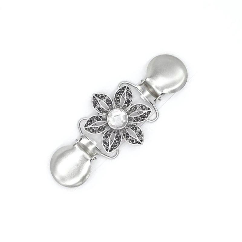 Fashionable Metal Clips for Clothing Classical Flower Small Clips Woman's Sweater Shawl Retainer Clip