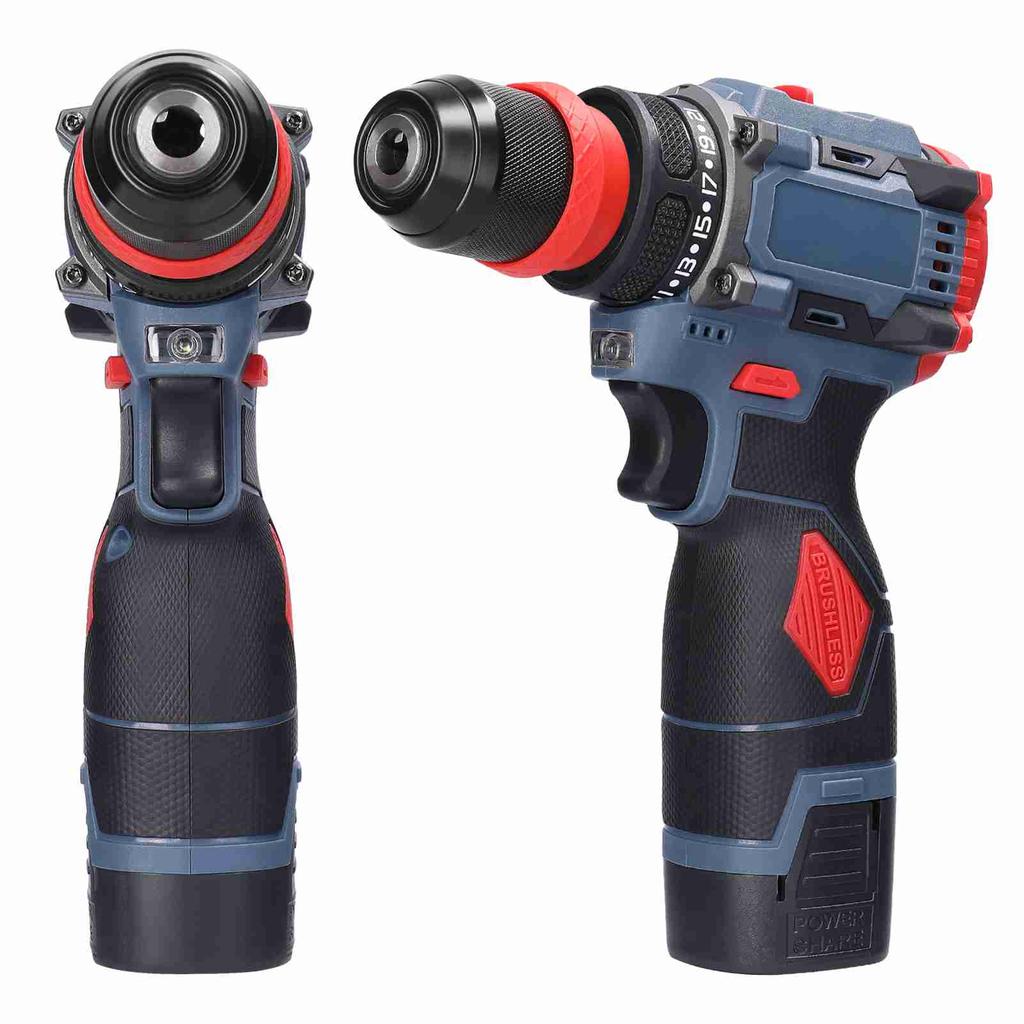 16.8V 2in1 Trapano al Litio Avvitatore Elettrico Utensile Elettrico Multifunzione Coppia 45Nm Motore Brushless Pratico Vite